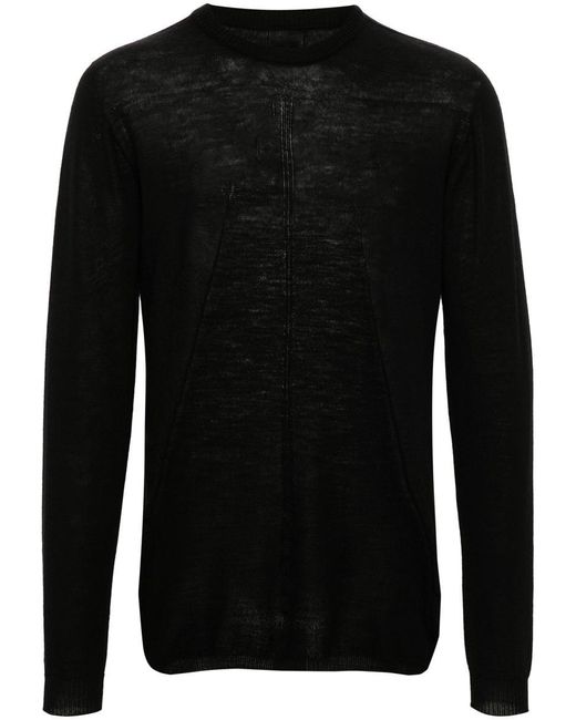 Rick Owens Black Biker Level Virgin-Wool Jumper for men