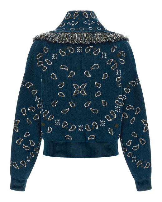 Alanui Blue 'Bandana' Thistle Bomber Cards