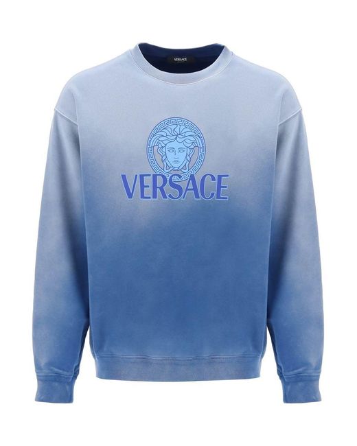 Versace Blue "Gradient Medusa Sweatshirt for men