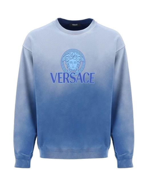 Versace Blue "Gradient Medusa Sweatshirt for men