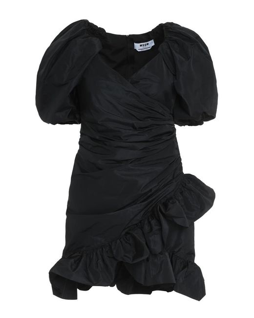 MSGM Black Puffed Sleeve Dress