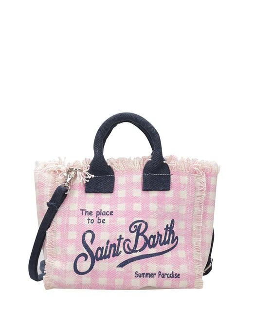 Saint Barth Pink Mini Vanity Bag Cotton Canva Bag