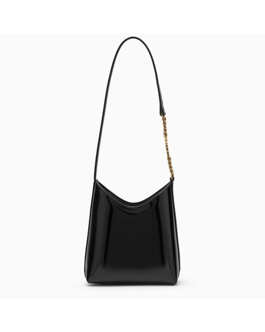 Saint Laurent Black Mini Randez-Vous Patent Hobo Bag