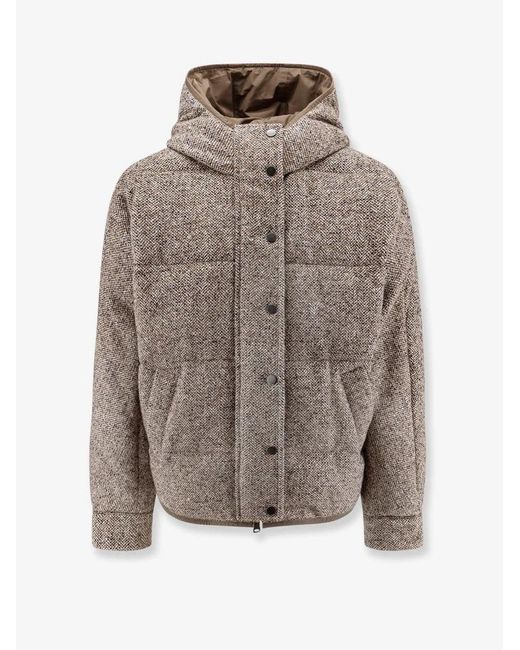 Brunello Cucinelli Gray Reversible Down Jaket