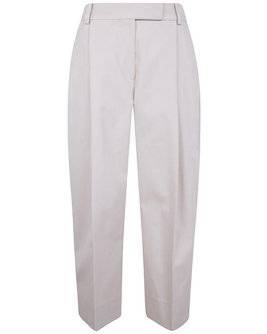 Studio Nicholson White Double Pleat Wide Leg Trousers