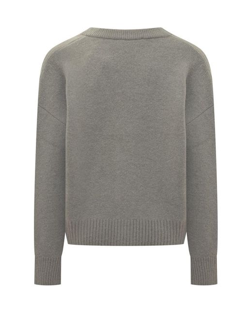 AMI Gray Ami Alexandre Mattiussi Grey Wool Cardigan for men