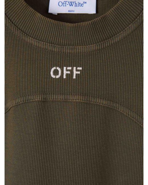 Off-White c/o Virgil Abloh Green Ribbed Strappy Top