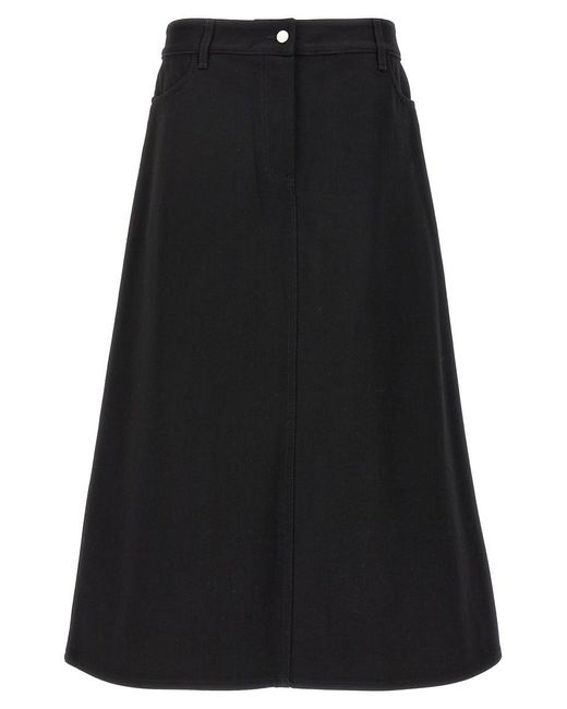 Studio Nicholson Black 'baringo' Midi Skirt
