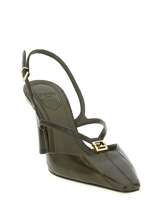 Fendi Metallic ' Ffold' Slingback