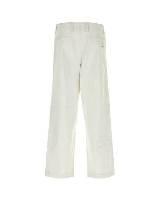 Emporio Armani White Chalk Stretch Cotton Chino Pant for men