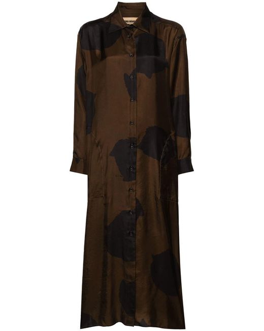 Uma Wang Black Amare Dress With Print
