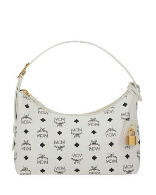 MCM Gray "Aren Visetos" Bag