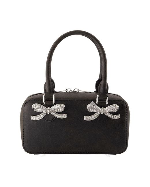 トートバッグ SELF PORTRAIT Self-portrait Bags.. Black (PF25314AB BLACK) Black Boucle Micro Bow Bag – self-portrait-US