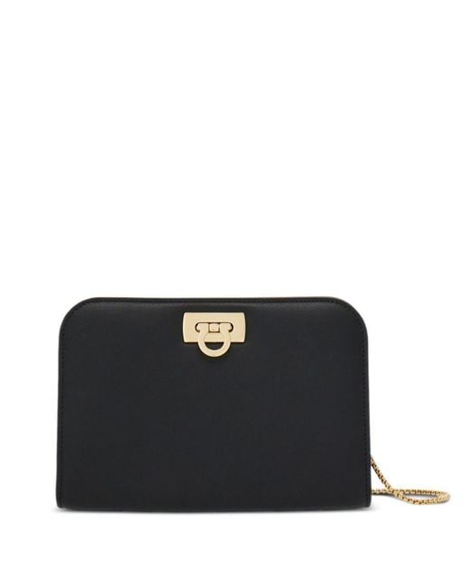 Ferragamo Black Diana Mini Leather Shoulder Bag