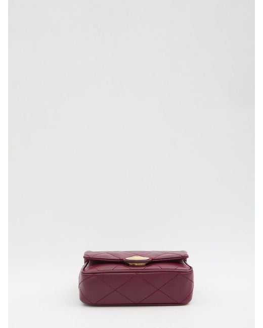 Burberry Purple Strand Pouch With Chain