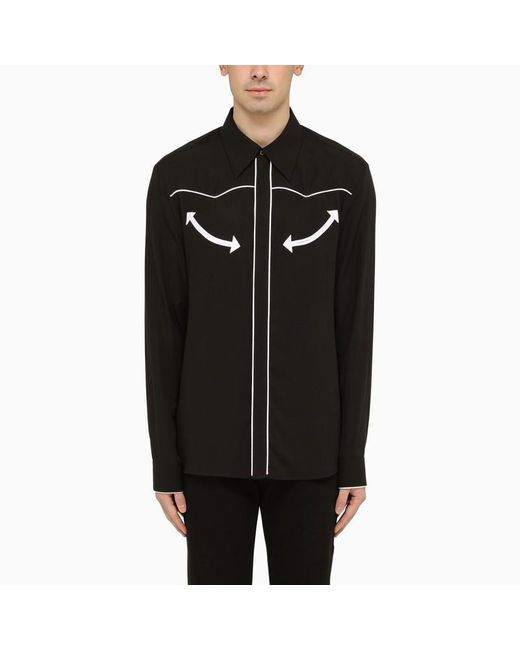 Balmain Black Shirt With Contrasting Arrows for men
