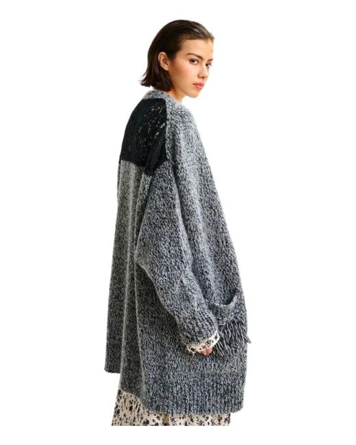 Essentiel Antwerp Gray Inlace Cardigan