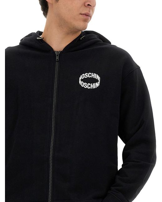 Moschino Black Sweatshirt With Logo for men