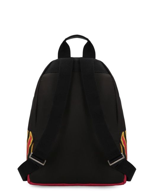 Palm Angels Black Printed Nylon Backpack for men