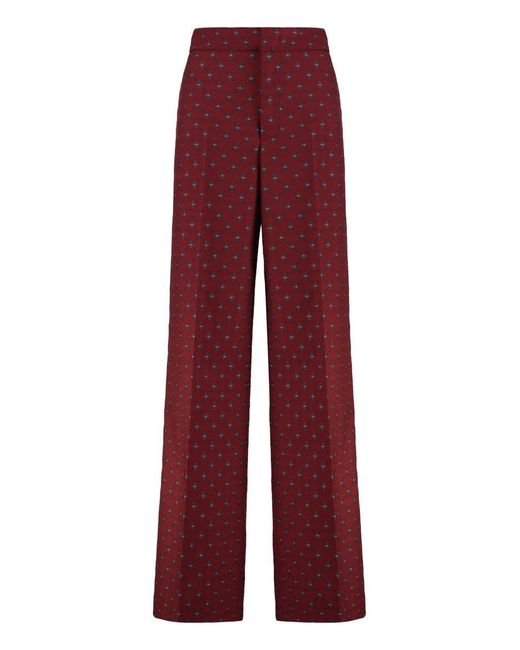 Etro Red Wool Blend Trousers