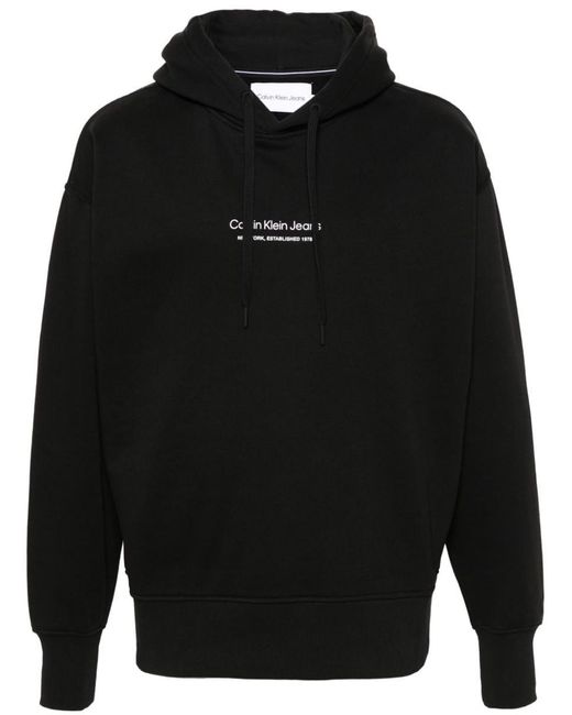 Calvin Klein Black Logo-print Hoodie for men