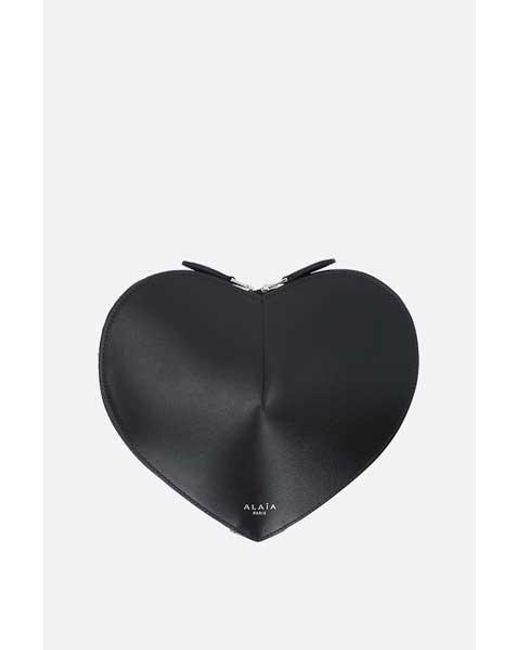 ALAIA HIGH SANDAL IN BLACK CALFSKN AND FILM WITH CRYSTAL
