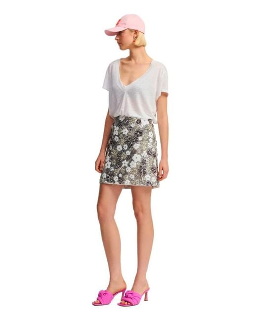 Essentiel Antwerp Gray Fishbone Skirt