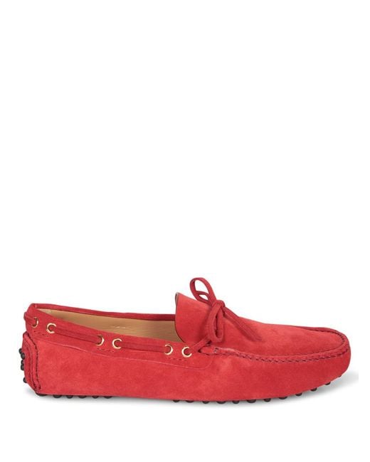 Car Shoe Red Loafers for men