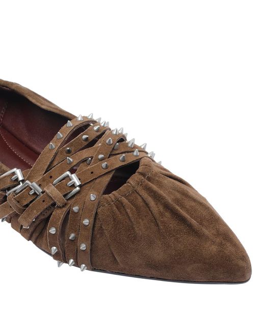 Ash Brown Flat Shoes