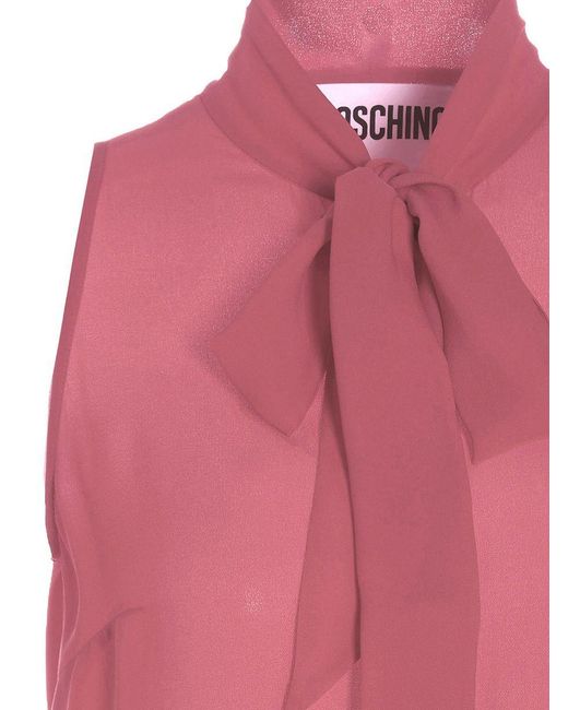 Moschino Pink Pussy Bow Blouse