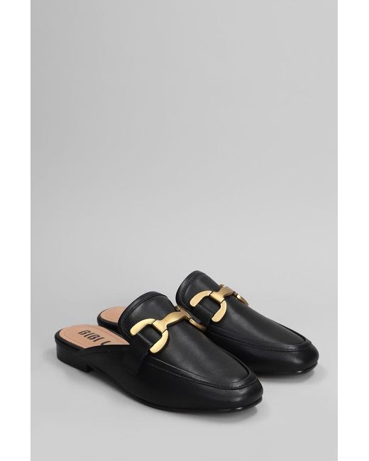 Bibi Lou Black Vela Loafer Slipper-Mule