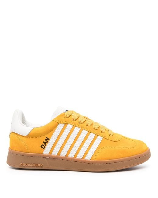 DSquared² Orange Boxer Leather Sneakers