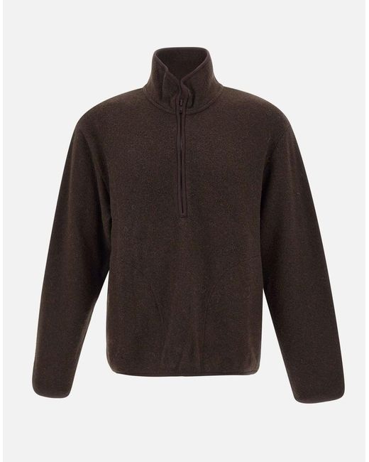 sunflower Brown Wool-Blend Half-Zip Sweatshirt for men