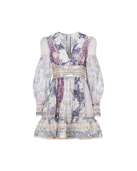 Zimmermann Celestial Lace Mini Dress in Purple Lyst