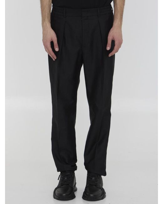 Fendi Black Pleated Trousers for men