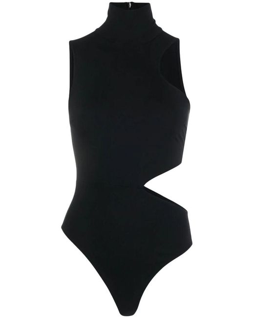 Wolford Black High Neck Cut-Out Bodysuit