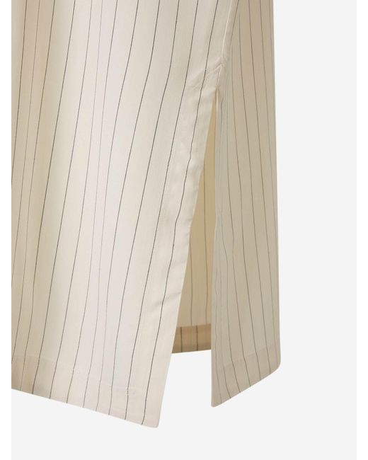 Totême  White Striped Midi Dress
