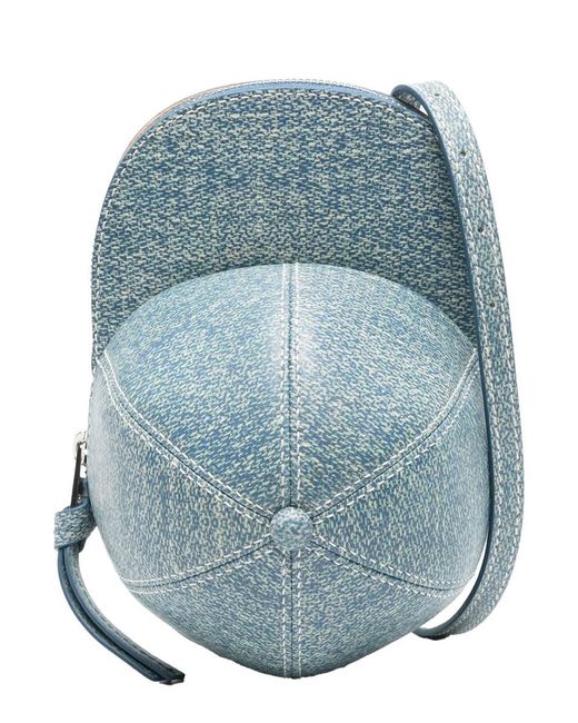 J.W. Anderson Blue 'Cap' Crossbody Bag With Single Shoulder Strap And Logo Lettering On The Rear for men