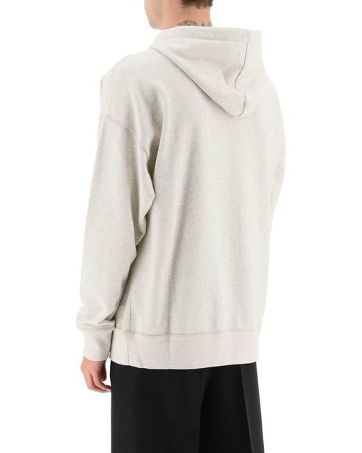 Isabel Marant White 'miley' Hoodie With Flocked Logo for men