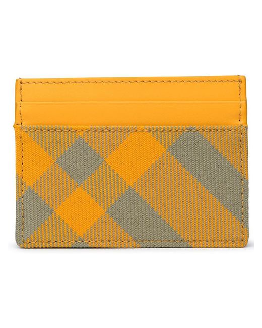 Burberry Orange Wool Blend Card Holder
