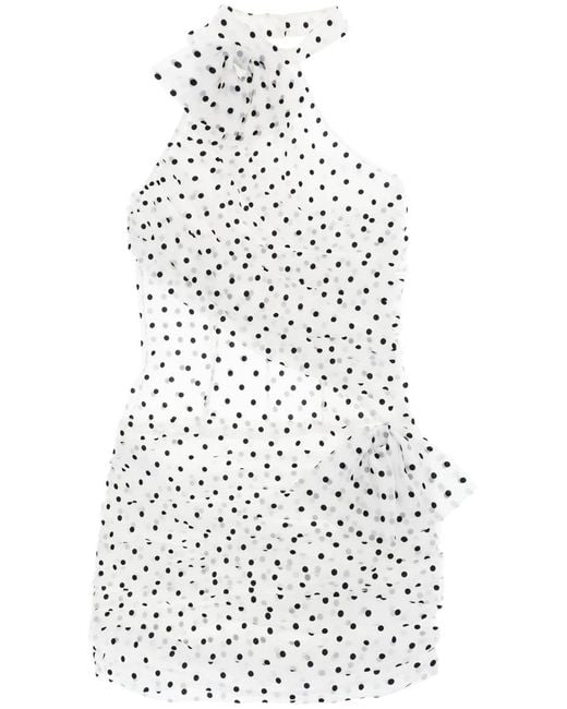 Alessandra Rich White One-Shoulder Mini Dress