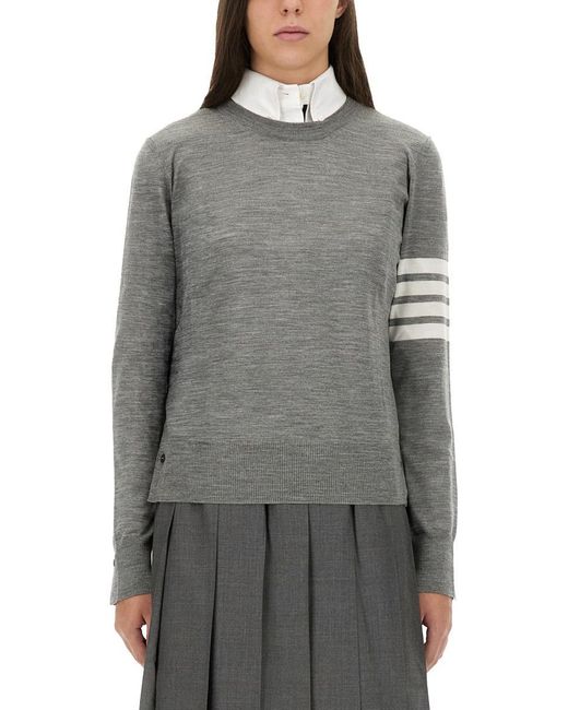 Thom Browne Women's Gray Bar Pullover