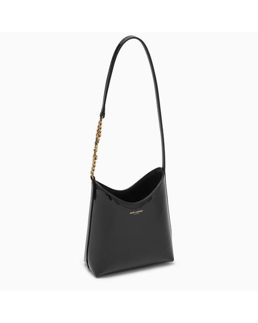 Saint Laurent Black Mini Randez-Vous Patent Hobo Bag