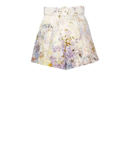 Zimmermann Linen Shorts White | Lyst