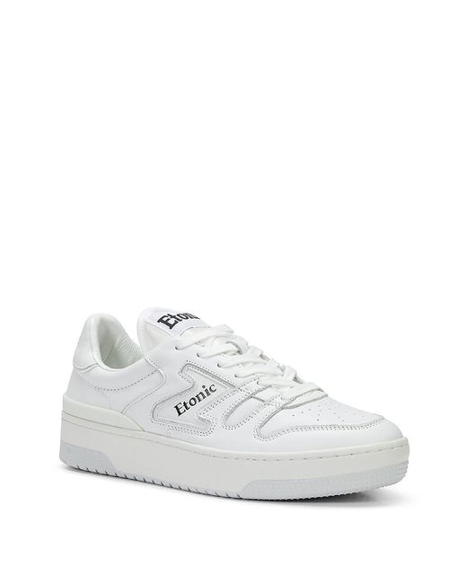 Etonic White B481 Leather Sneakers With Logo for men