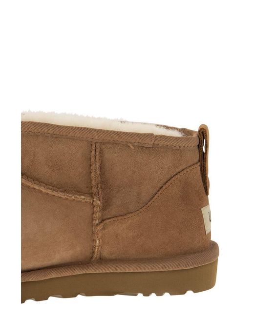 Ugg Brown Classic Ultra Mini - Sheepskin Boot for men