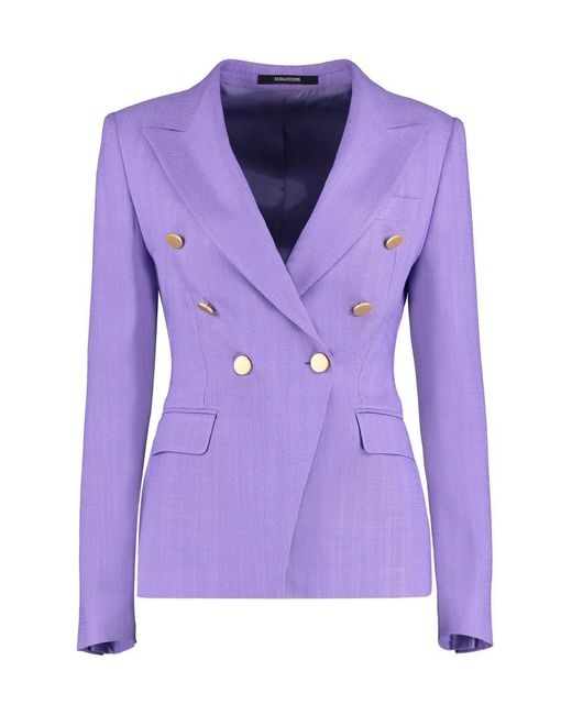Tagliatore 0205 Purple J-Alicya Double-Breasted Jacket