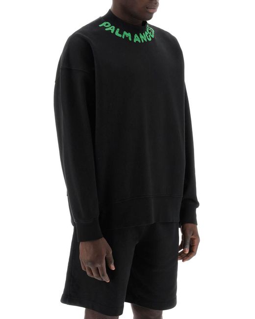 Palm Angels Black Sweatshirt With for men