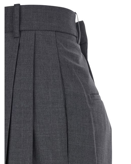 Rohe Blue High-Waisted Pants With Pences And Belt Loops