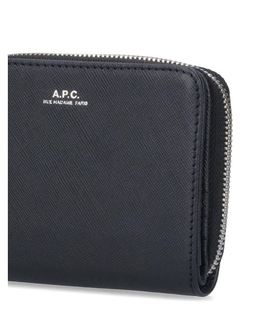 A.P.C. Black Logo Wallet for men